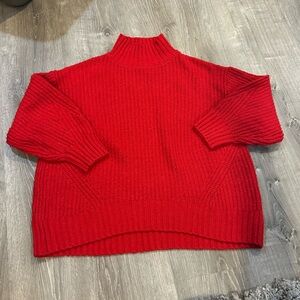 Maeve by anthropology  Red  Sweater with white specs size extra large